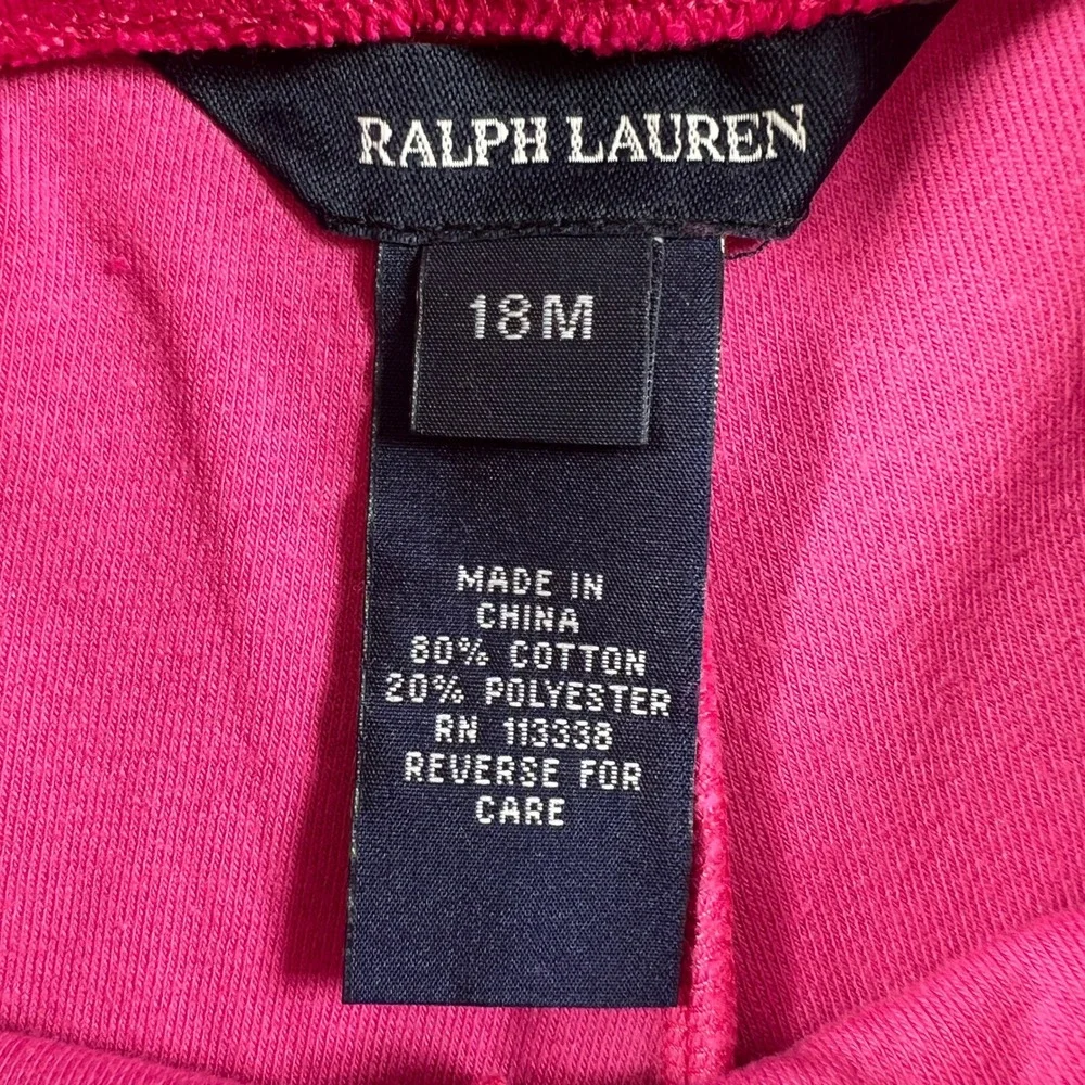 Ralph Lauren‎ Tracksuit Girls 18M Pink Velour Zip Hoodie and Pants Set Vintage